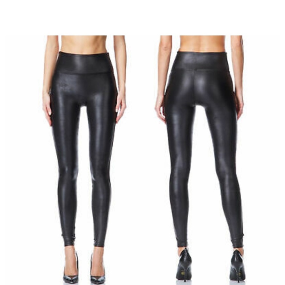 NWOT SPANX -Faux Leather Shaping Leggings Black,XS